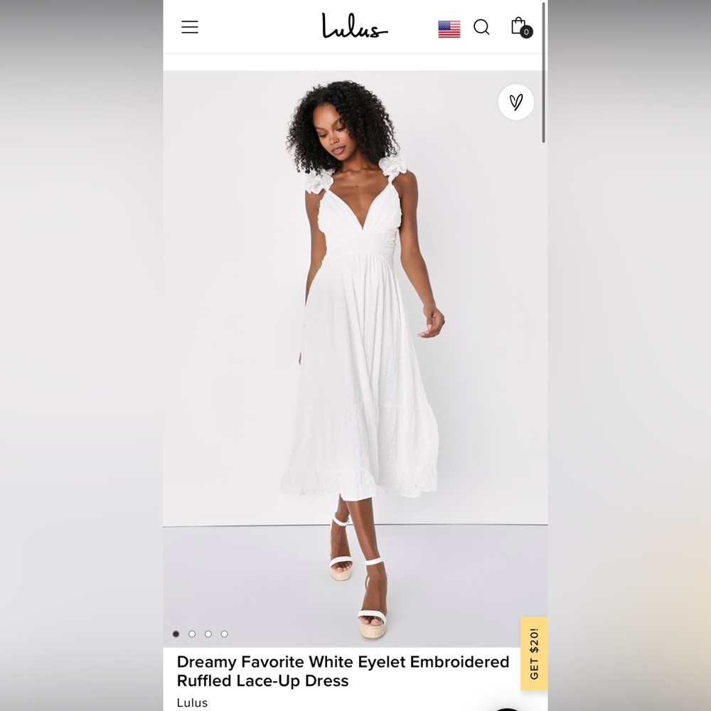 NEW WITH TAGS !!! never worn white ruffle sleeve midi dress